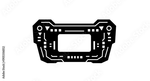 Black and white circuit board.
