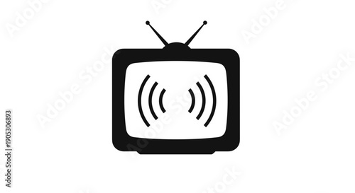 Black and white old television.