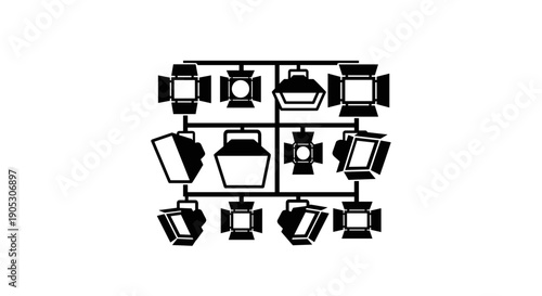 Black and white office furniture.