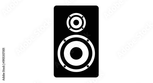 Black and white speaker icon.