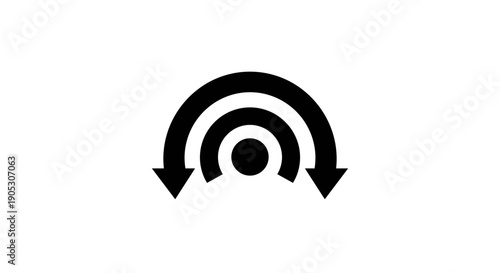 Black Arrows Circular Motion Symbol.