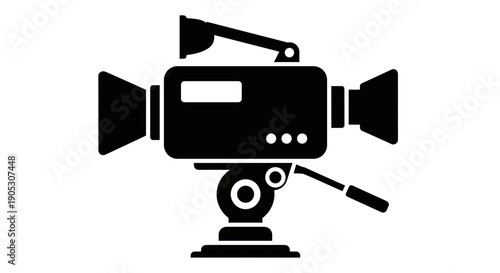 Black Film Camera Icon Graphic.