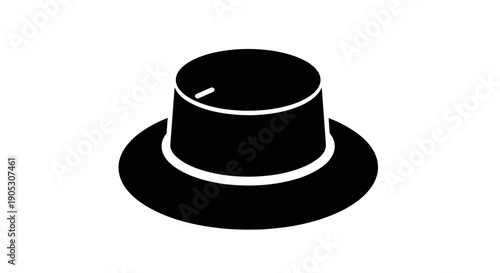 Black Fedora Hat Icon.