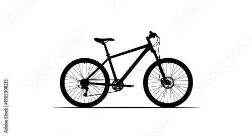 Black Mountain Bicycle Silhouette Side View.