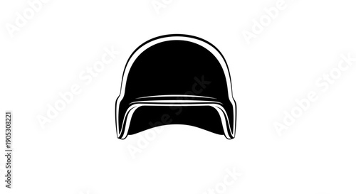Black Military Helmet Icon Graphic Design.