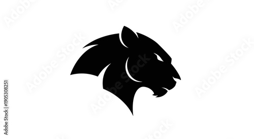 Black Panther Head Silhouette Fierce Predator.