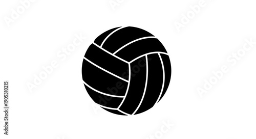 Black Silhouette of a Volleyball Icon 1.