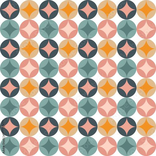 Retro Folk Circle Tiles