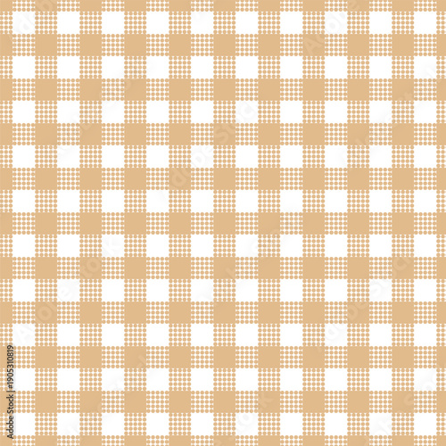 Warm Beige Dotted Check