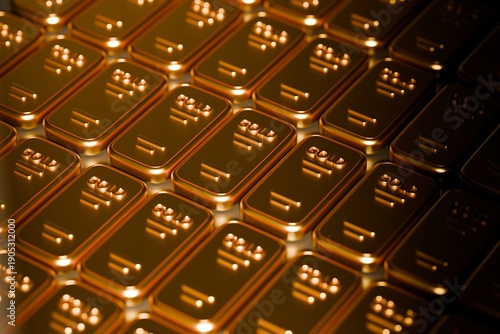 Konstfotografi 3d gold bars pattern