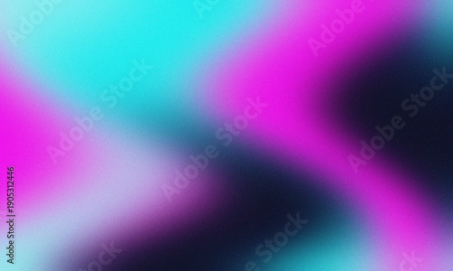 Abstract Vibrant Grainy Gradient Background with Neon Cyan and Magenta Pink Light Leaks and Retro Noise Texture