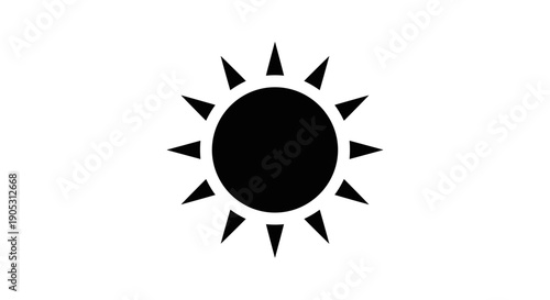 Black Sun Icon Graphic Design Element.