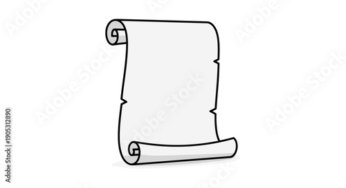 Blank Scroll Paper Document Rolled Up.