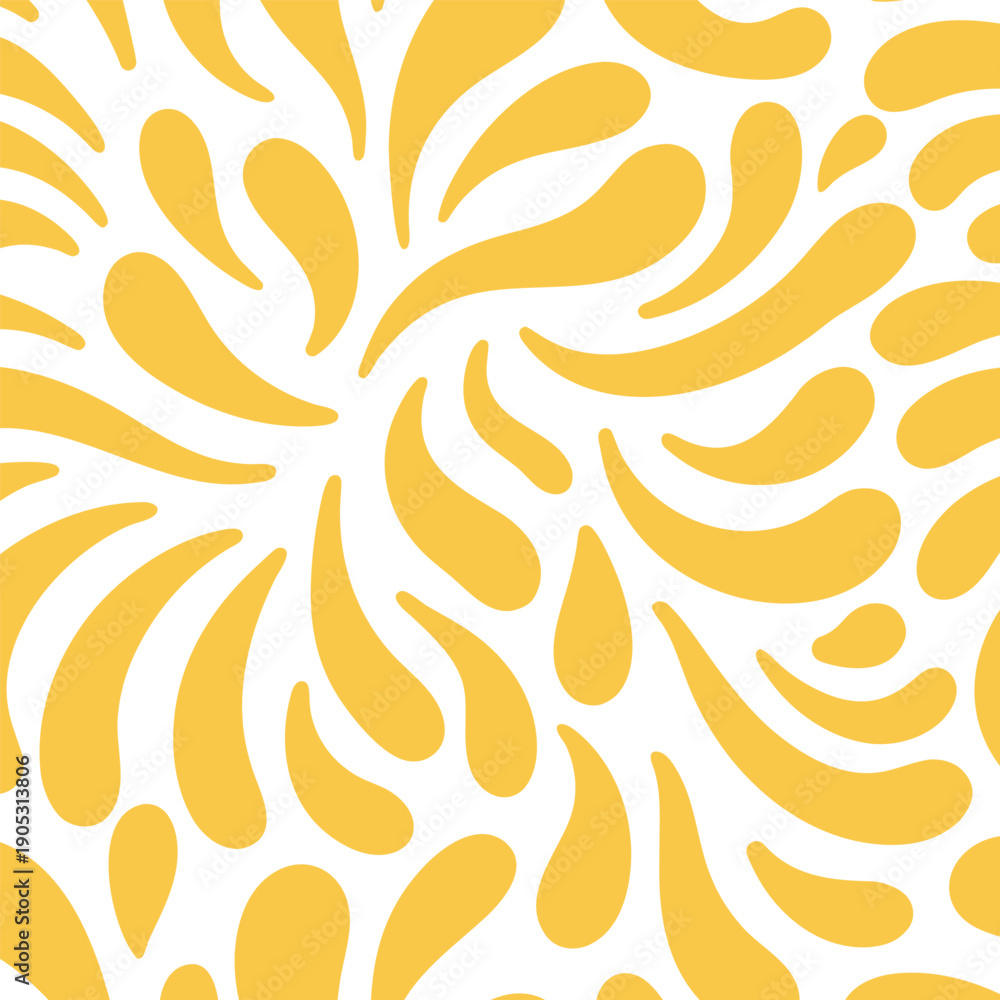 Naklejka premium Yellow teardrop shapes swirling pattern design abstract background texture