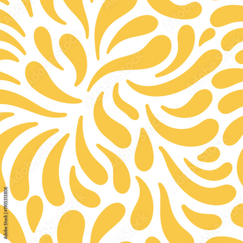Yellow teardrop shapes swirling pattern design abstract background texture