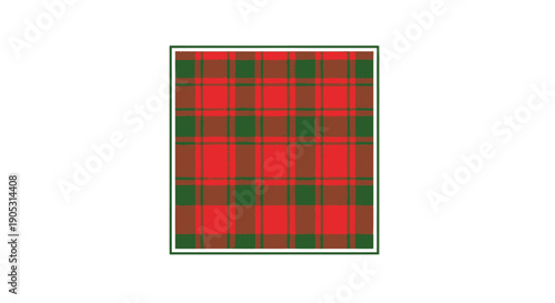 Vibrant Red and Green Plaid Pattern on White Background.