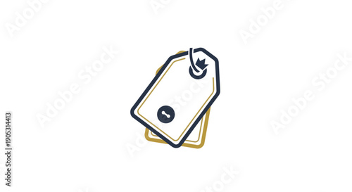 Simple illustration of a blank price tag with a discount symbol.