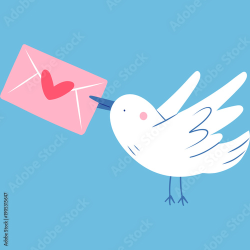 Bird Carrying a Love Letter