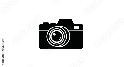 Classic Black Silhouette of a Digital Camera.