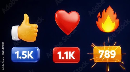 Emoji social media element, Live streaming style animated icon