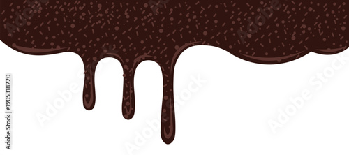 Dark Chocolate Drip Melting Sweet Dessert Sauce Isolated background