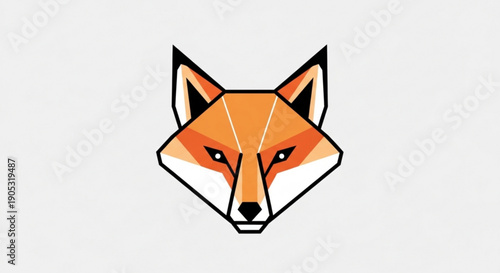 Red Fox Head Illustration Isolated on White Background