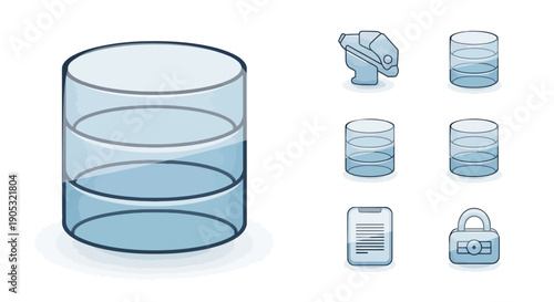 Database icon, storage concept, data container