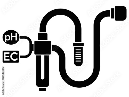 Laboratory Equipment Illustration Featuring pH Meter and Electrode