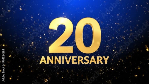 Vibrant golden fireworks exploding in dark blue night sky