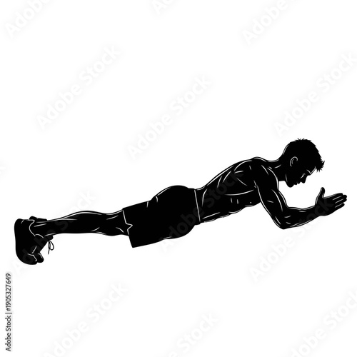 Silhouette of a man using a foam roller for muscle recovery and physical therapy