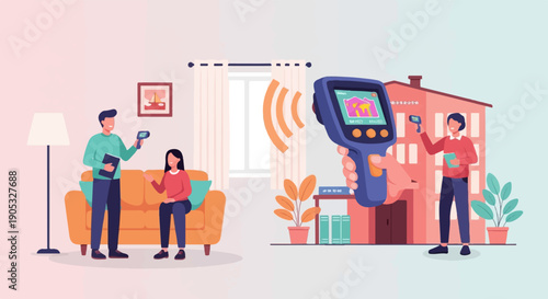 Home inspection with thermal camera reveals building heat loss