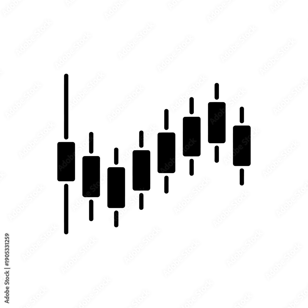 Obraz premium Blackcandlestickchartpatternfortradingandfinanceanalysistool