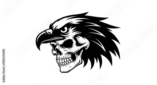 Eagle Skull Hybrid Creature Graphic Design.