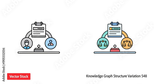 Knowledge graph structure, data analysis concept icon
