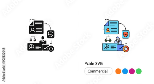 Legal compliance and data protection icon