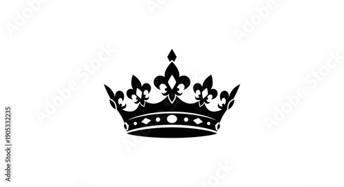 Elegant Black Crown Silhouette Symbol of Royalty and Power.