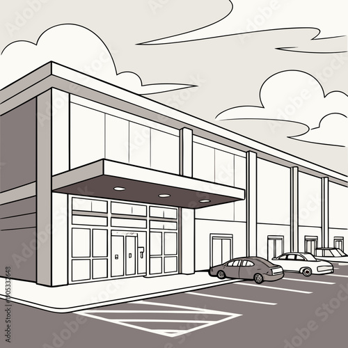 Large Hypermarket Exterior, Simple and Clean