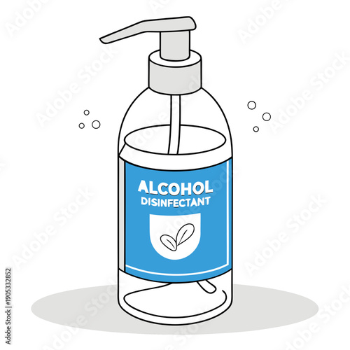 Alcohol disinfectant spray bottle for cleaning and hygiene