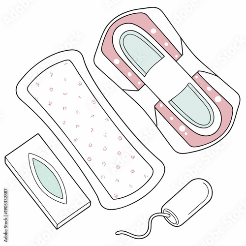 Feminine hygiene product neatly arranged for personal care