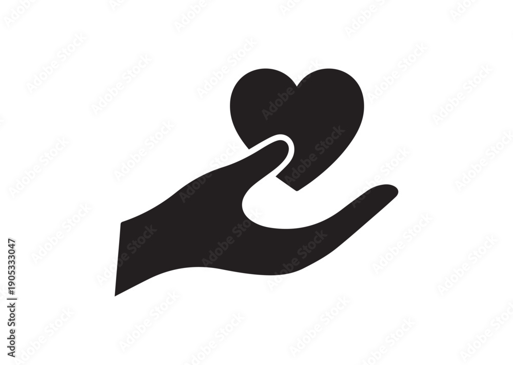 Fototapeta premium Heart in Hand Icon