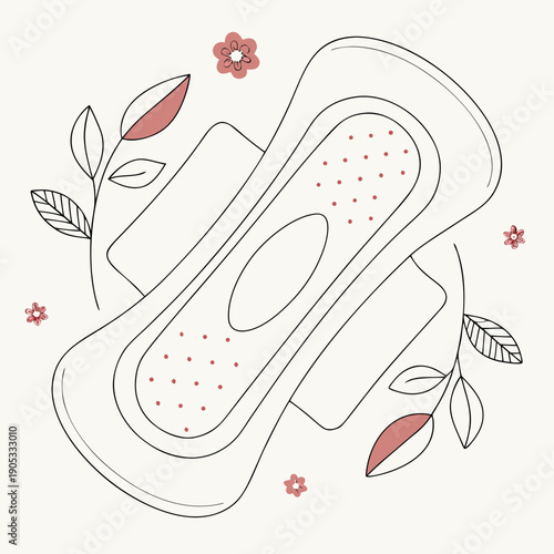 Feminine Hygiene Pad Minimal Flat Lay