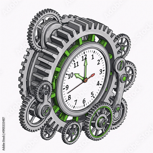 Intricate clockwork mechanism symbolizing precision, the relentless passage of time, and complex engineering design