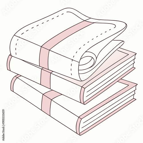 Neatly Stacked White Paper Napkins Isolated on White