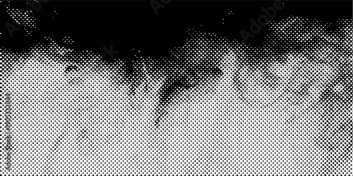 Dots Background. Modern Pop-art Texture. Vintage Black and White Overlay. Points Fade Backdrop. Vector illustration