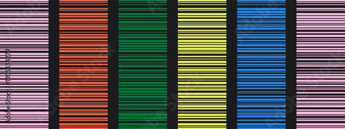 Irregular barcode set. Fake data strip patterns in linear style for funny print or design concept.