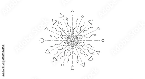 Vector abstract geometric explosion of shapes and lines, for background or texture overlay