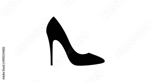 Elegant Black High Heel Shoe Silhouette.