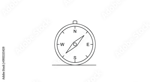 Vector compass icon, navigation symbol, directional tool, isolated on transparent background, png
