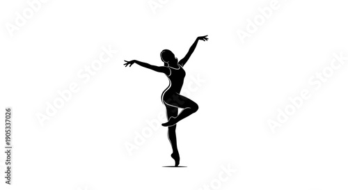 Elegant Silhouette of a Ballet Dancer in Motion.