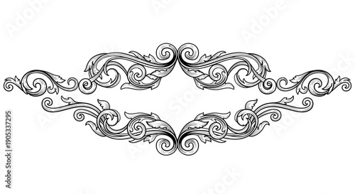 Elegant Swirls and Flourishes Decorative Element 3.